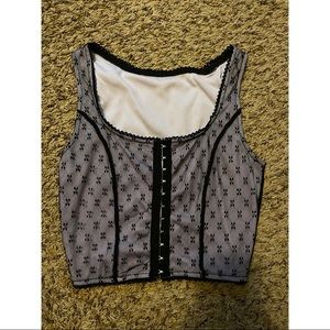 Light Purple & Black Mesh Cropped Top | Never Worn